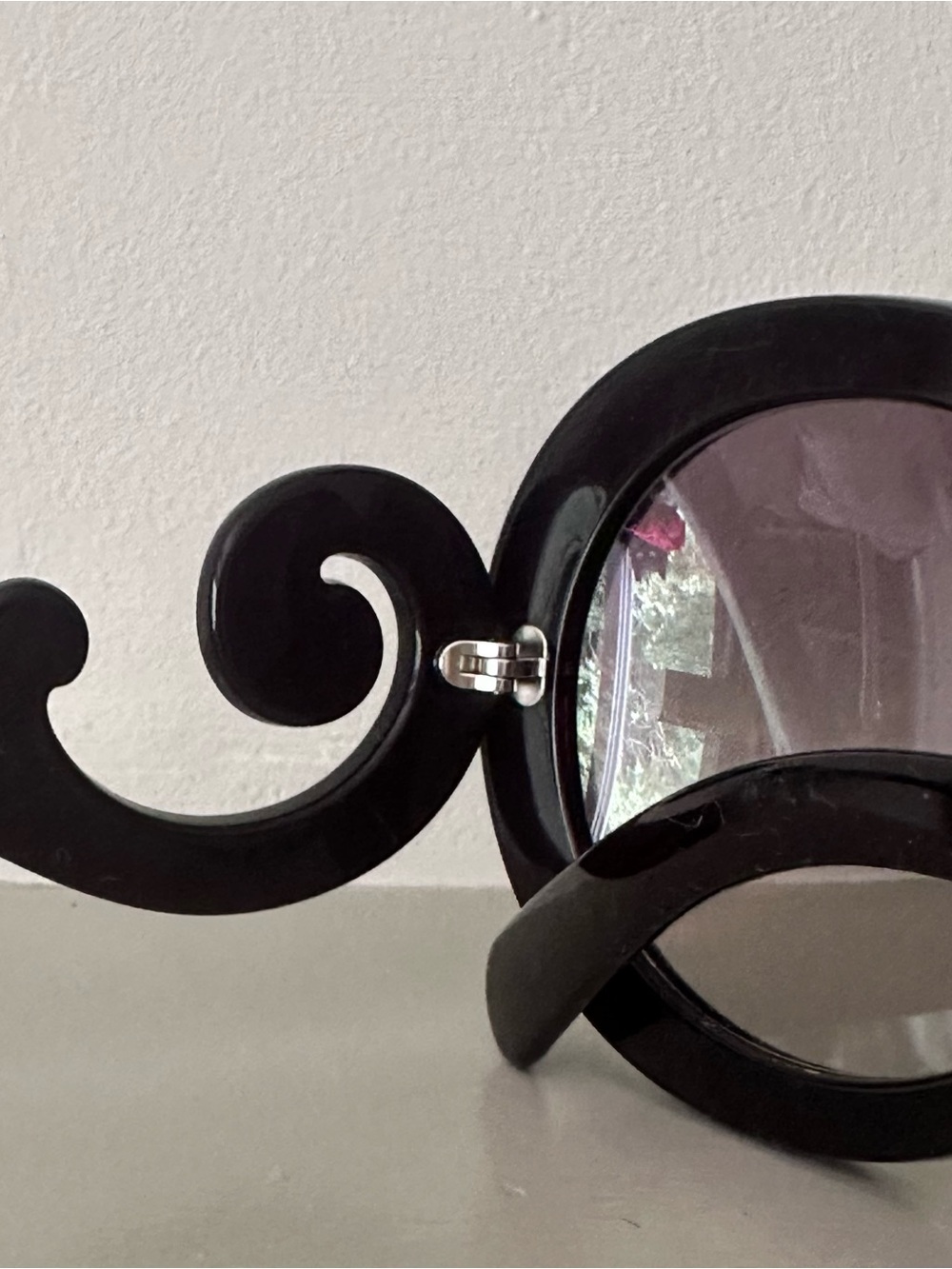 Prada SPR 27N Minimal Baroque Black Sunglasses - Picture 4 of 9